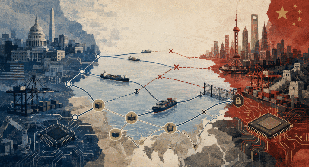 Illustration of U.S.–China economic interdependence and strategic rivalry